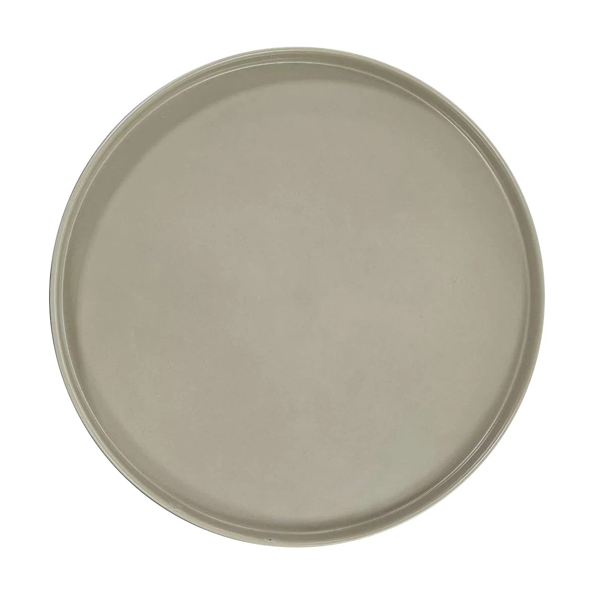 Beige Foldable Round End Table, Metal Tray Top, Iron Frame