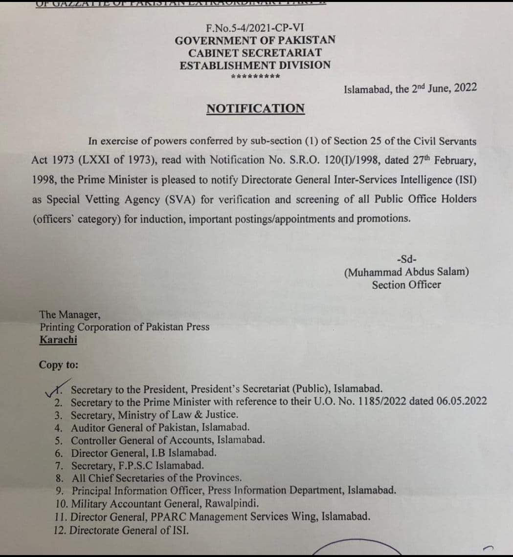 Section 25 of the Civil Servants Act 1973 All Pak Notifications