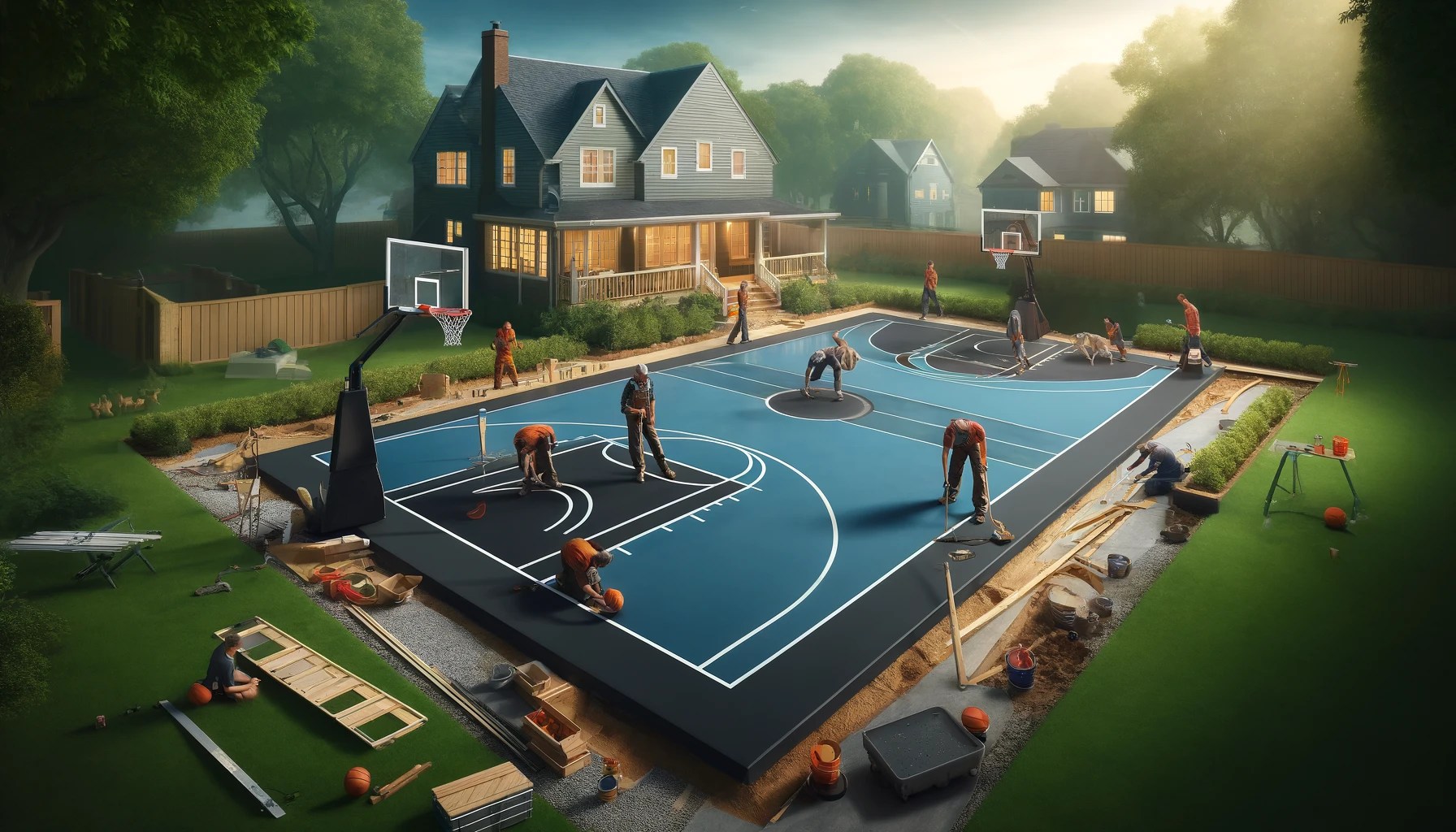 Backyard Basketball Court Building