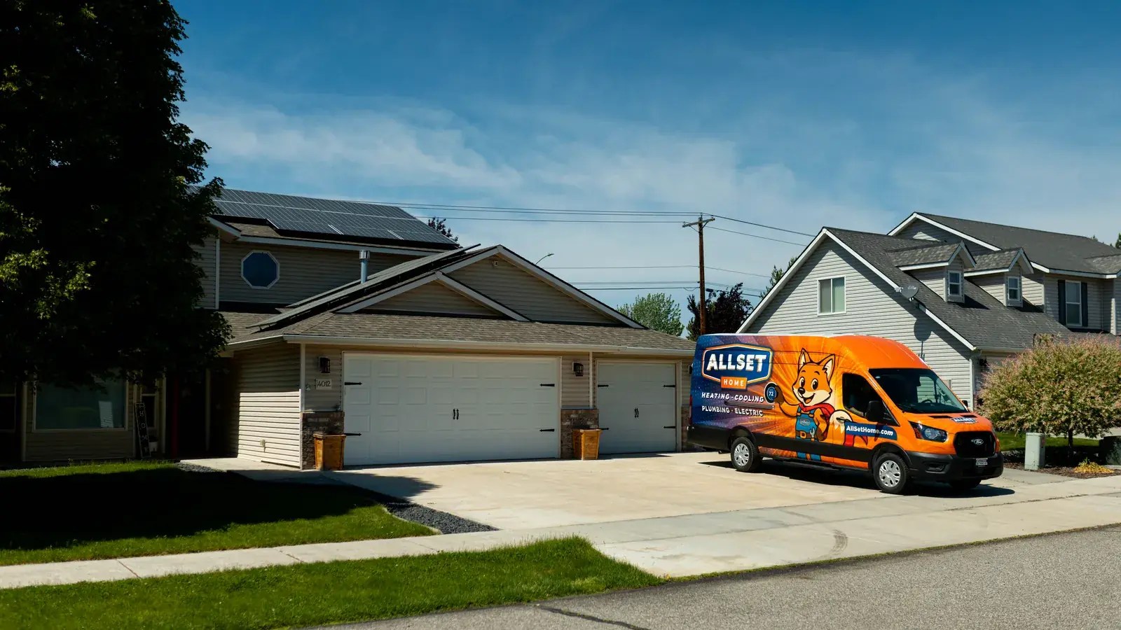 AllSet Home service van parked in a Tri-Cities driveway