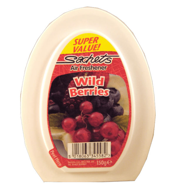 T0953 Sachets Gel Air Freshener - Wild Berries - 3 Pack (4 Pack)
