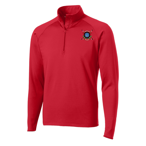 CC Hockey Crest Midweight Performance 1/4 Zip Pullover - Unisex Adult - Red