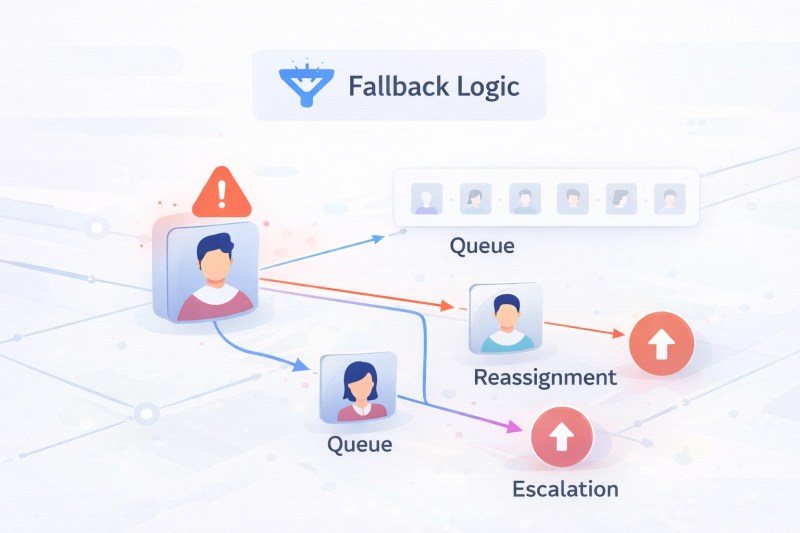 fallback logic in lead assignment system showing reassignment and escalation process