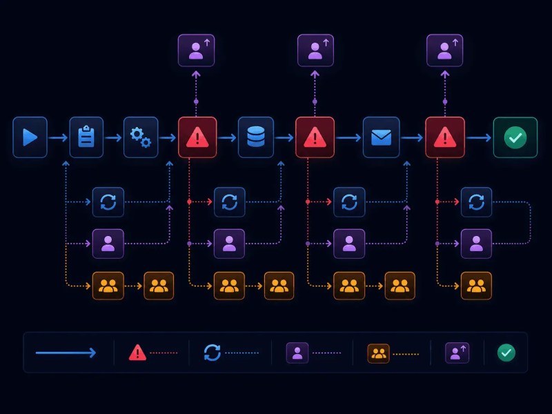 Task handoff failure detection and recovery paths