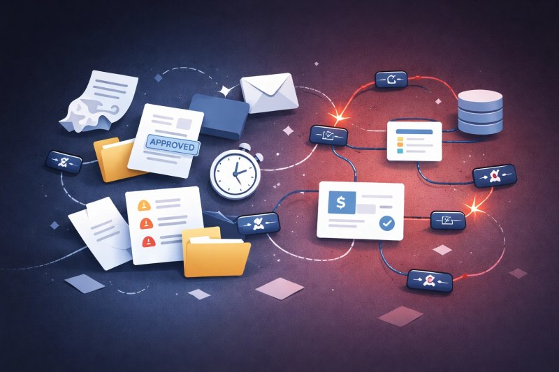 broken document workflow with delays errors and scattered files across disconnected systems