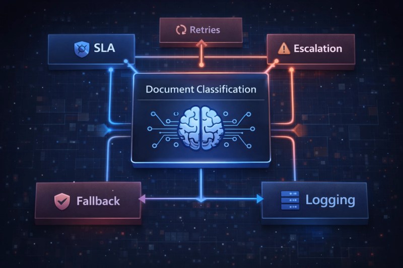 system control layer showing SLA retries escalation fallback and logging mechanisms