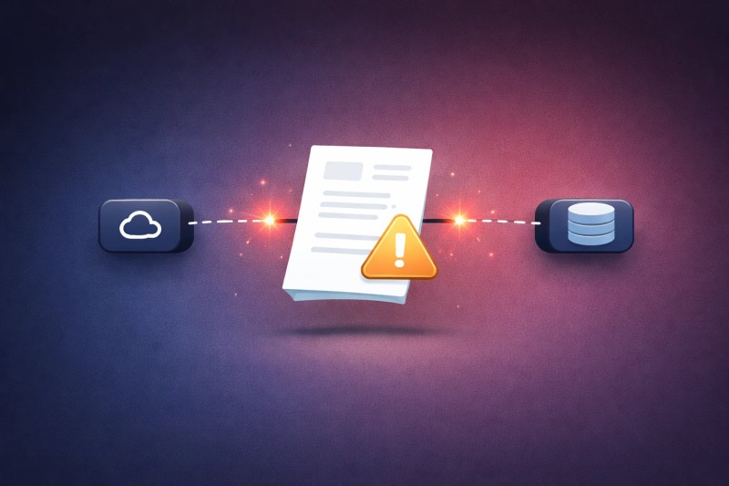 document stuck between disconnected systems representing workflow bottleneck and delays