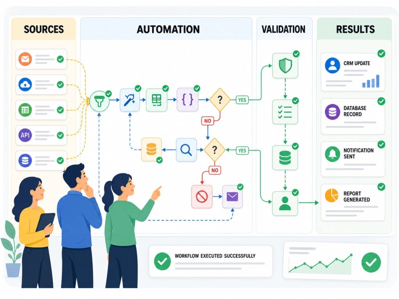 Real-world workflow automation system connecting multiple business applications