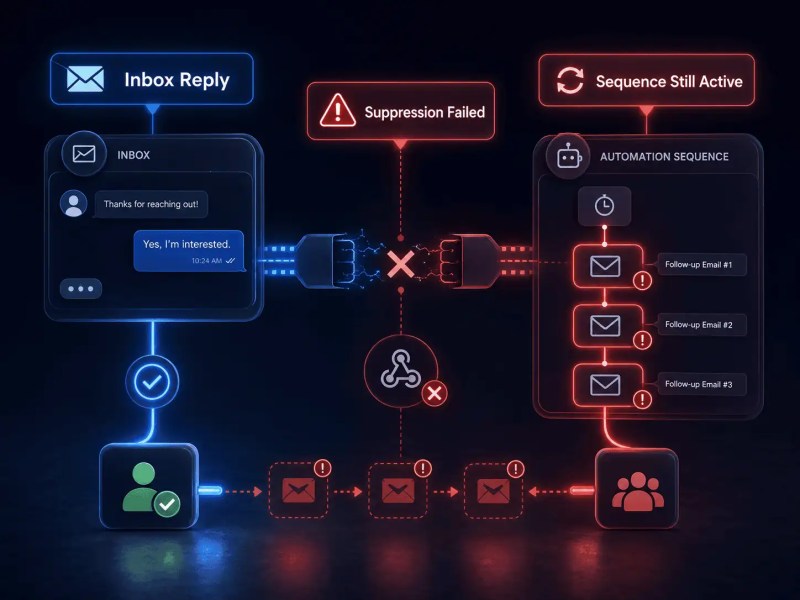 Reply-state desynchronization causing automated follow-up sequences to continue after customer replies