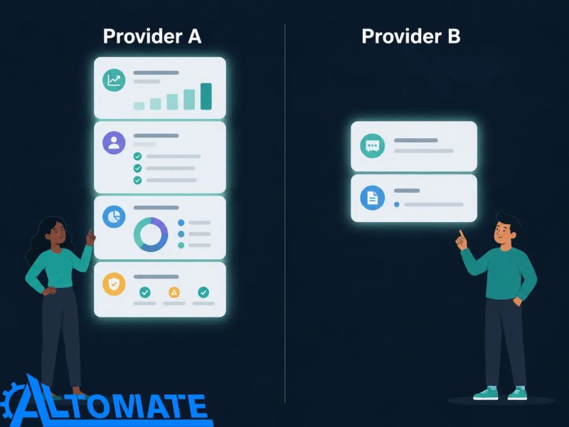 Comparison of WhatsApp provider paths for Zapier automation including Twilio 360dialog and WhatsApp Business API