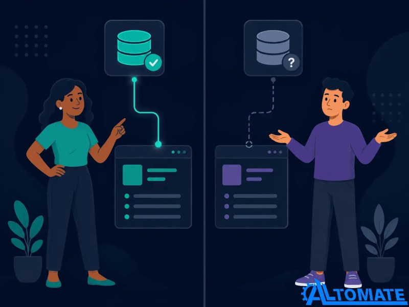Comparison showing one authorized Notion workspace and another separate workspace that is not connected to Zapier.