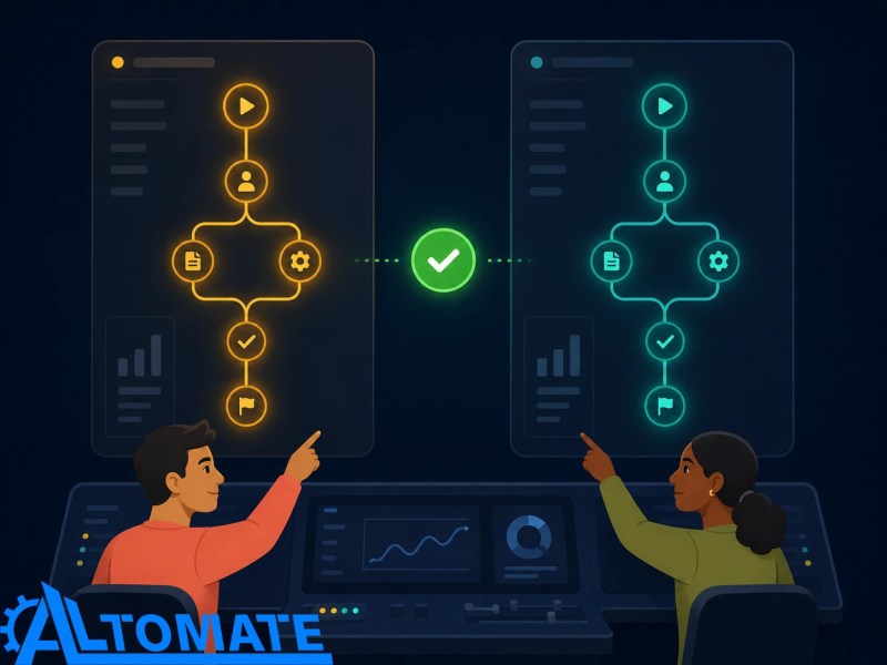 Parallel testing comparison between Relay.app and Make workflows before migration cutover