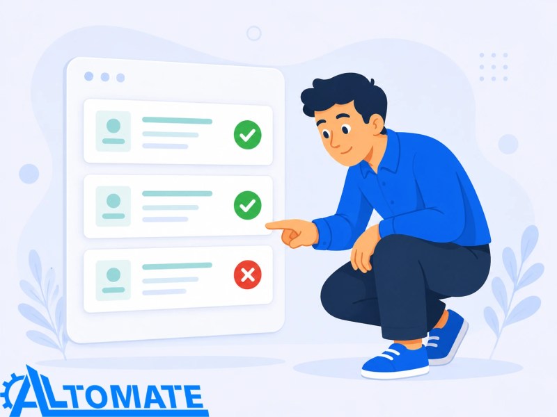 Controlled Make.com test records showing successful and unsuccessful outcomes before scenario activation