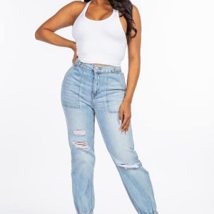 Piper "Really Girl" Denim Joggers