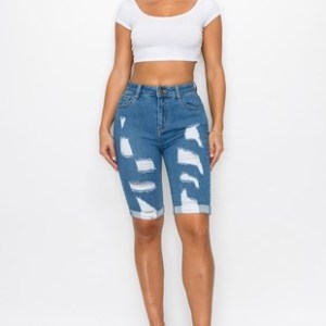 Gallie "Distress" Denim Shorts