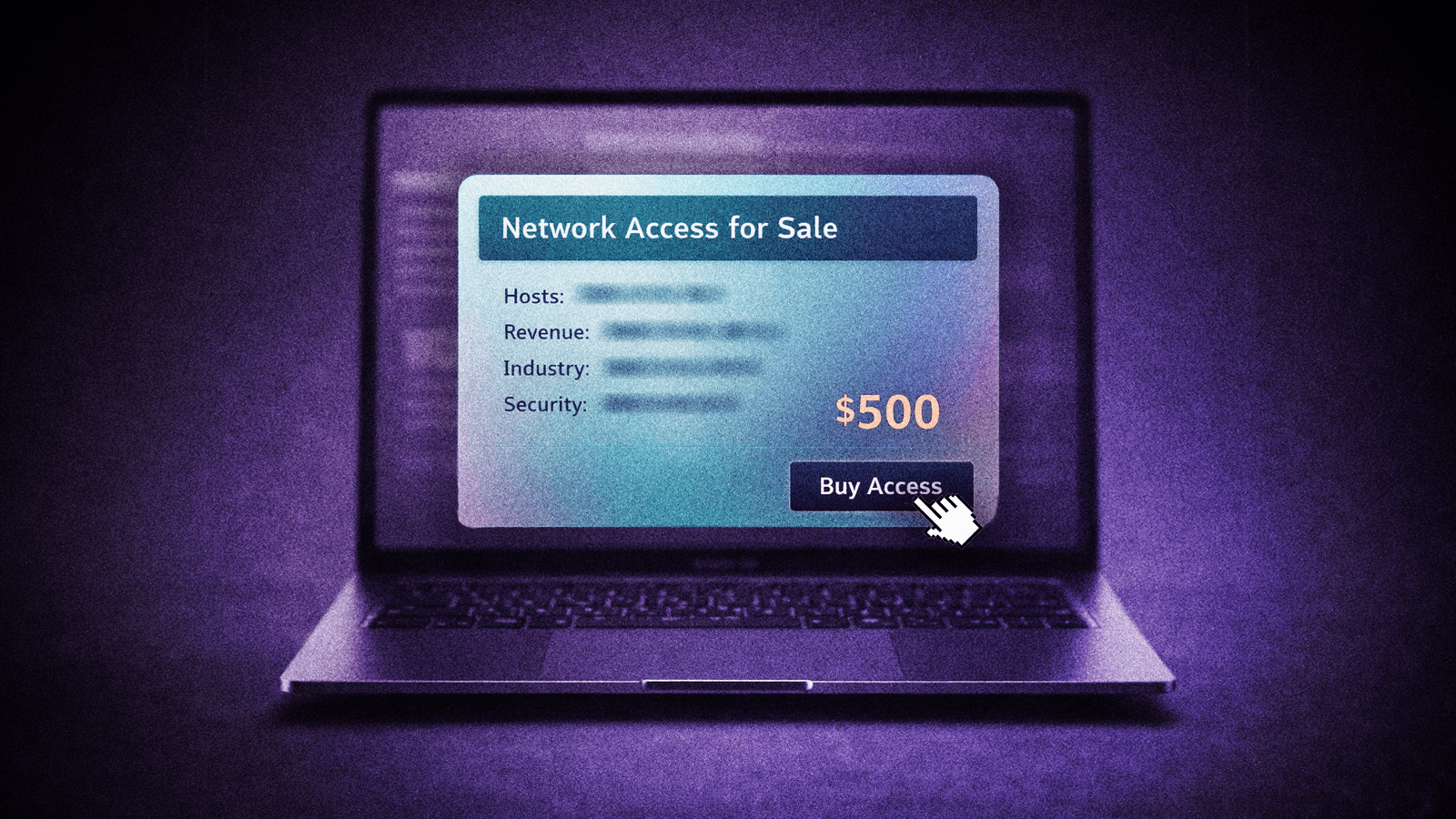 Dark web listing selling corporate network access for $500 used in ransomware attacks