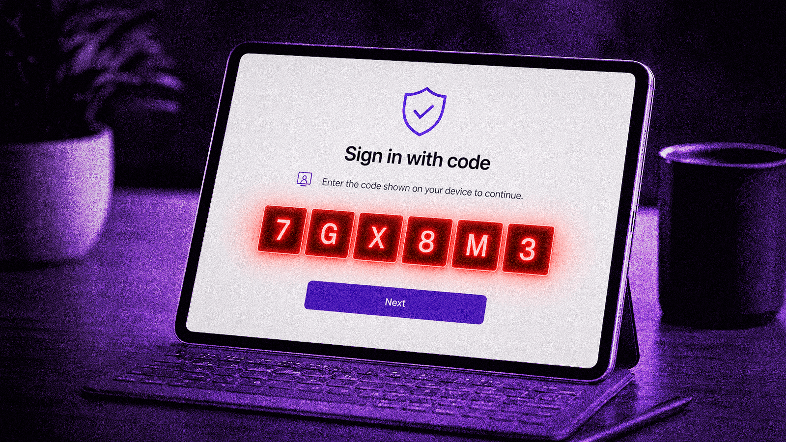 Device code phishing attack using a legitimate sign-in flow to bypass MFA