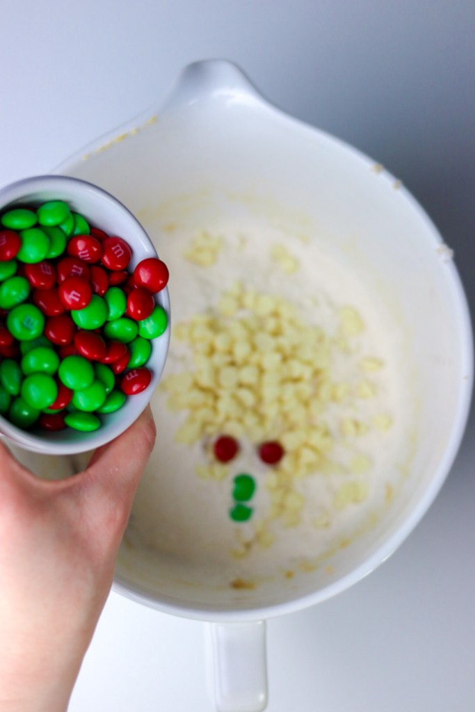 m&m blondies baking with ally