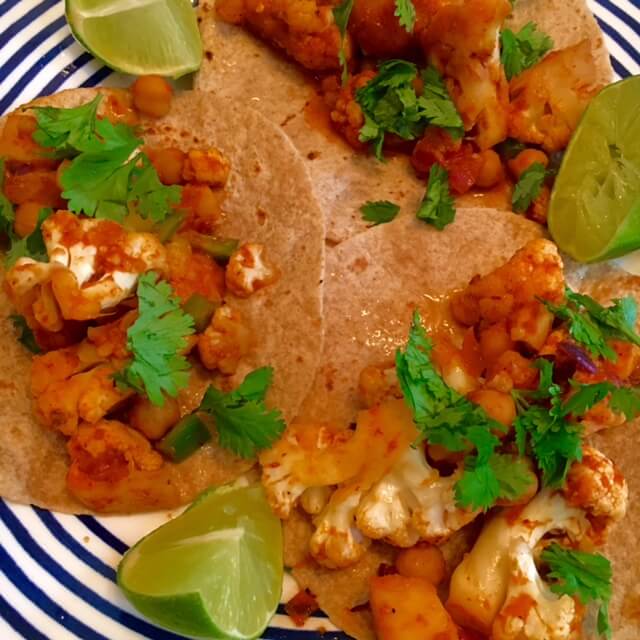 Vegan Cauliflower Chickpea Tacos Al Pastor