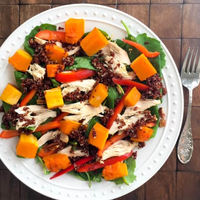 Baby Kale, Butternut Squash, Chicken, and Quinoa Salad