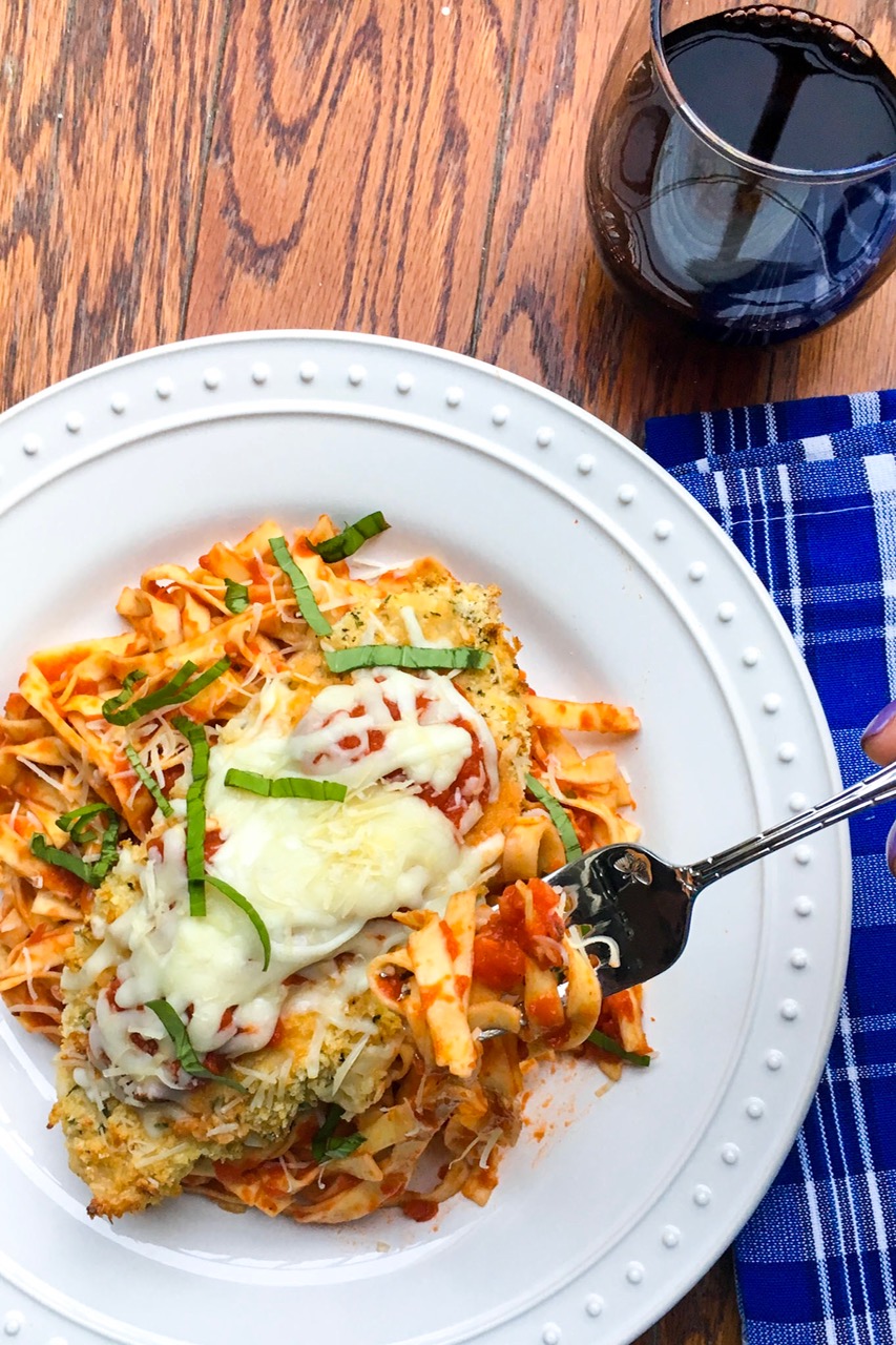 Crispy Baked Chicken Parmesan and Fettuccine Ally's Cooking