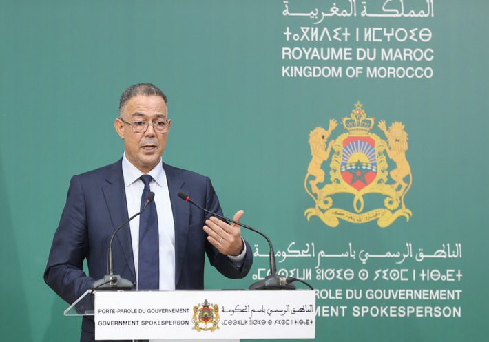 Le ministre d??l??gu?? aupr??s du ministre de l???Economie et des Finances, charg?? du Budget, Faouzi Lekjaa, s???exprime lors d???un point de presse, tenu ?? l'issue de la r??union hebdomadaire du Conseil de Gouvernement. 29122022 ??? Rabat