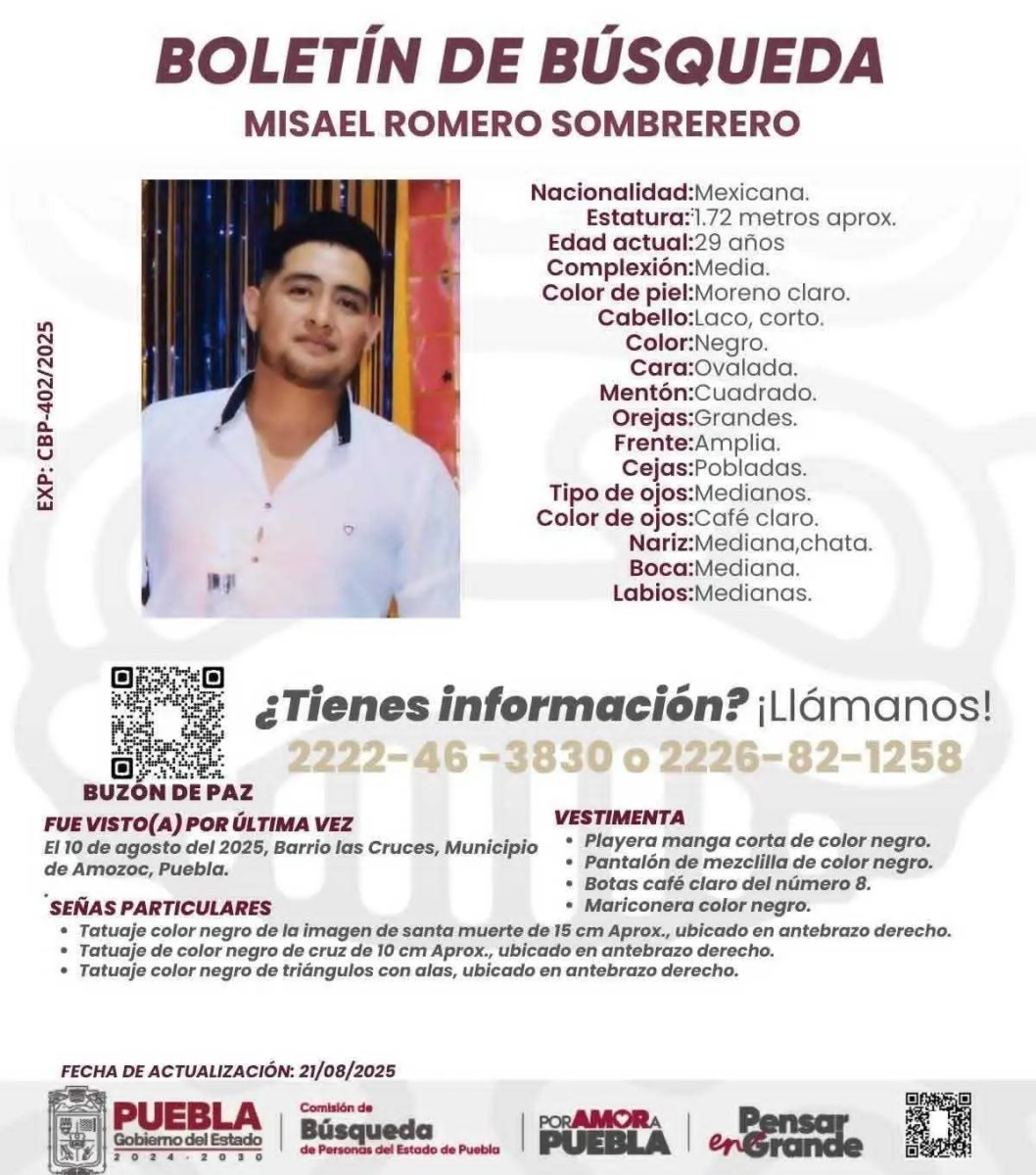 Aún no encuentran al último desaparecido en Amozoc; su familia exige hallarlo 3 Último desaparecido en Amozoc sigue sin ser encontrado