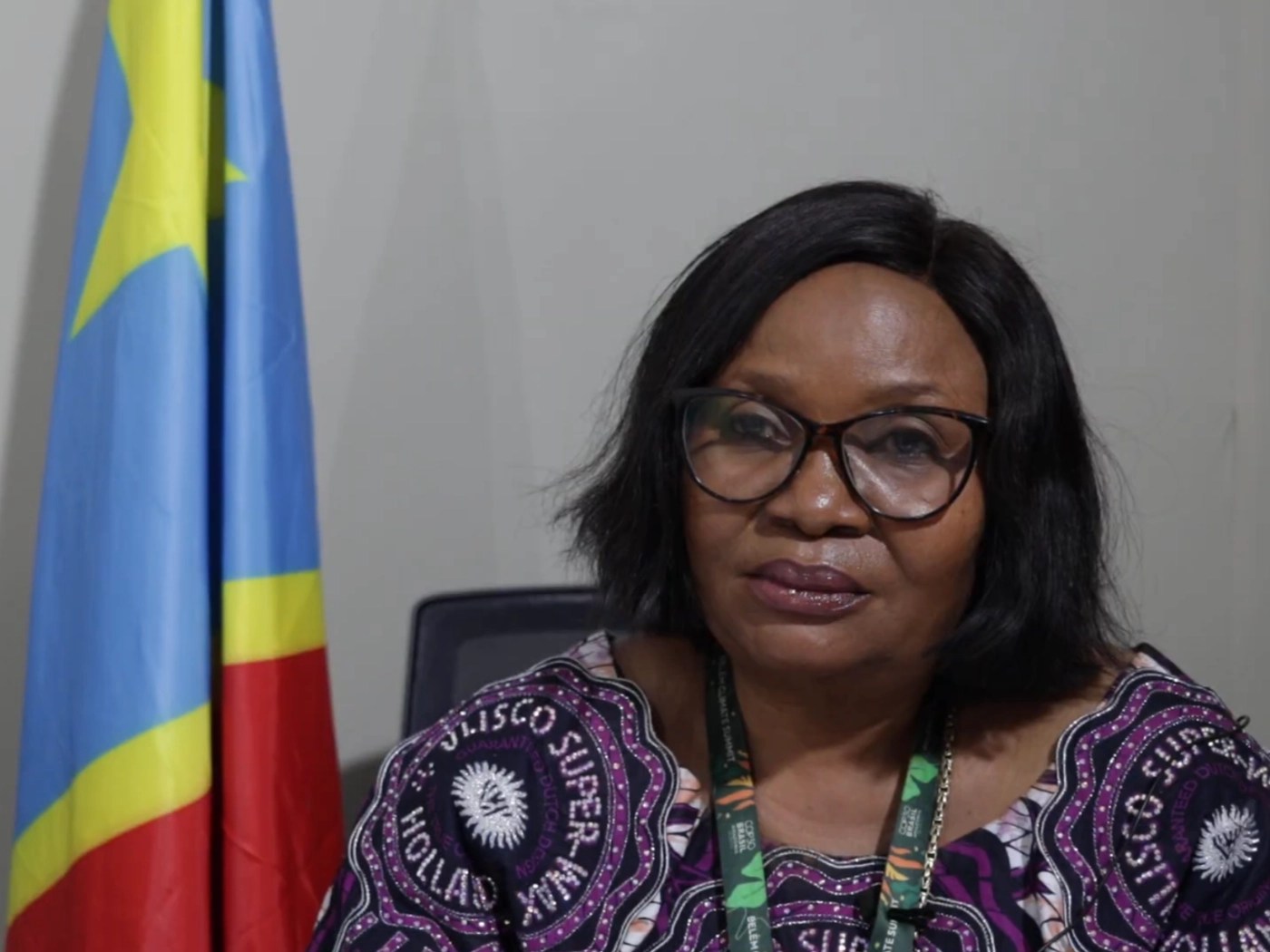 A ministra do meio ambiente da RD Congo, Ève Bazaiba Masudi,