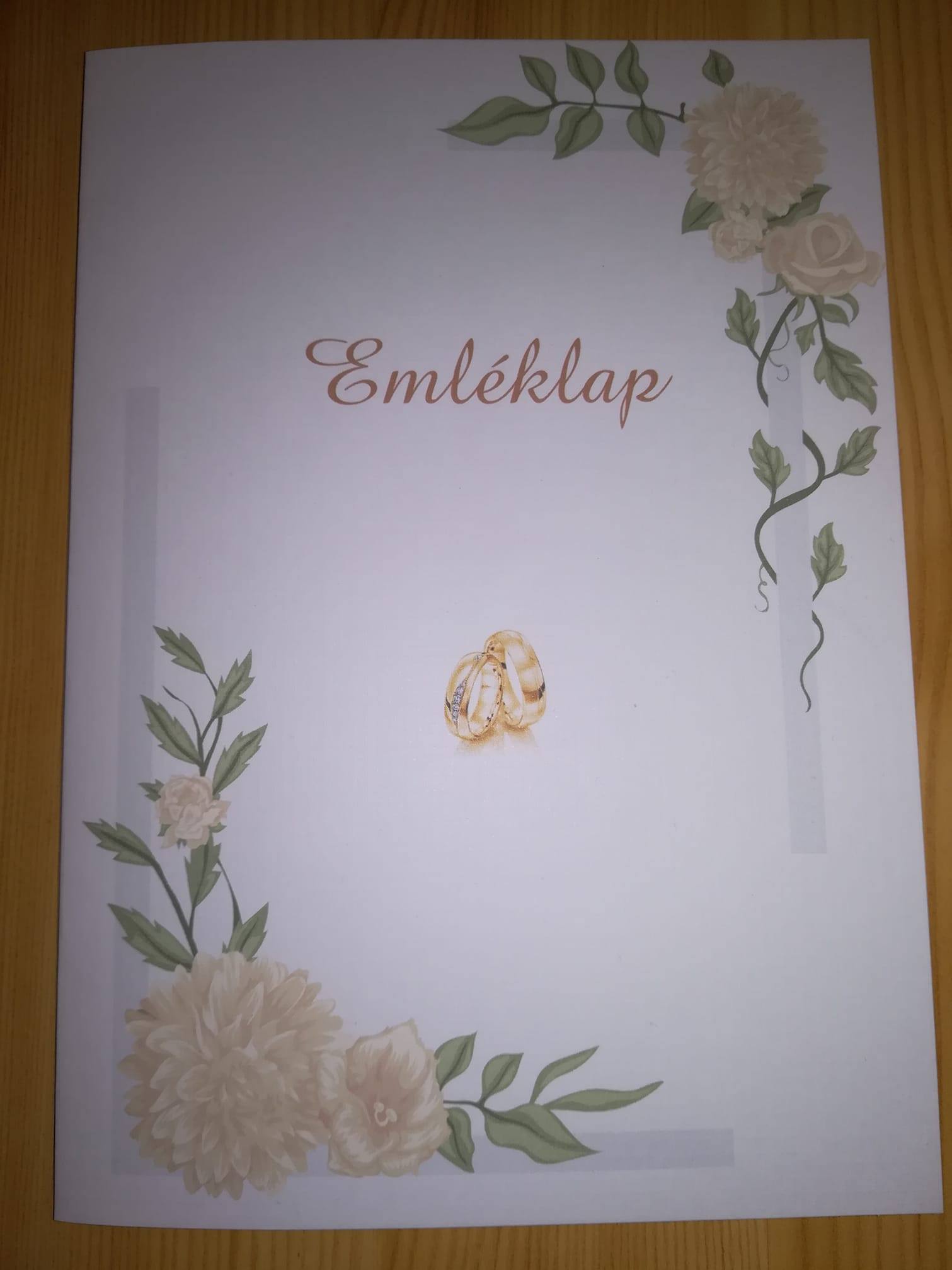 Esküvői emléklap 032