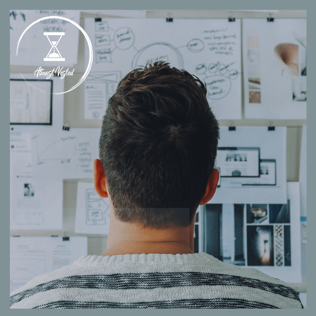 Man staring at board