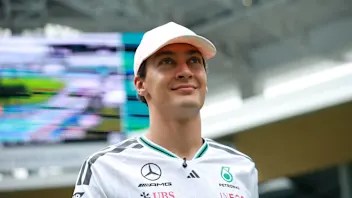 MIAMI, FLORIDA - MAY 03: George Russell of Great Britain and Mercedes AMG Petronas F1 Team looks on