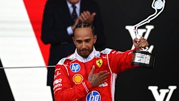 MONTE-CARLO, MONACO - JUNE 07: Second placed Lewis Hamilton of Great Britain and Scuderia Ferrari