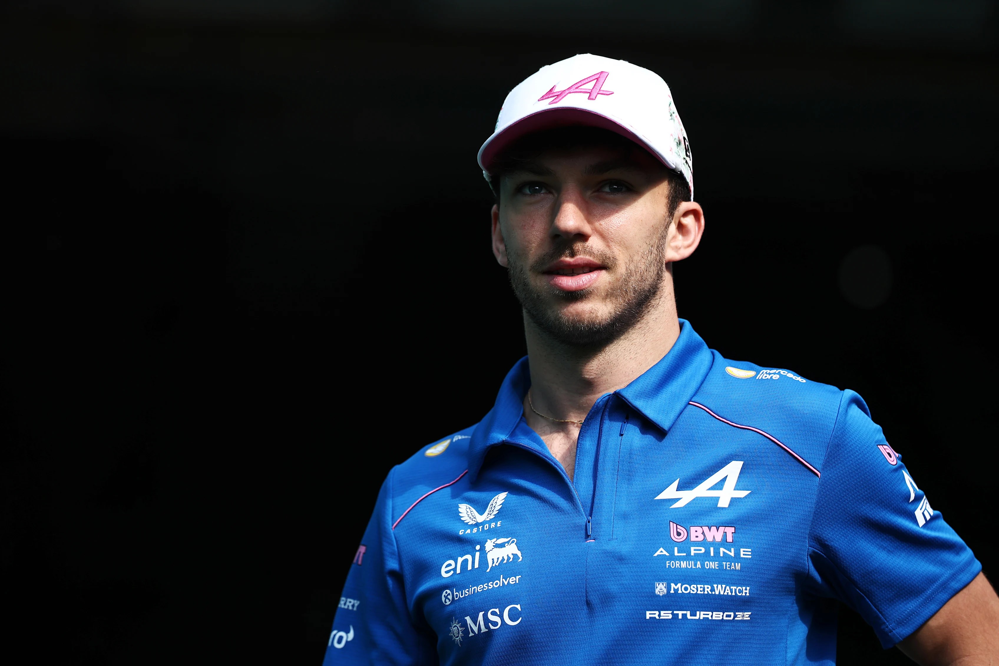MIAMI, FLORIDA - MAY 02: Pierre Gasly of France and Alpine F1 arrives in the Paddock prior to the