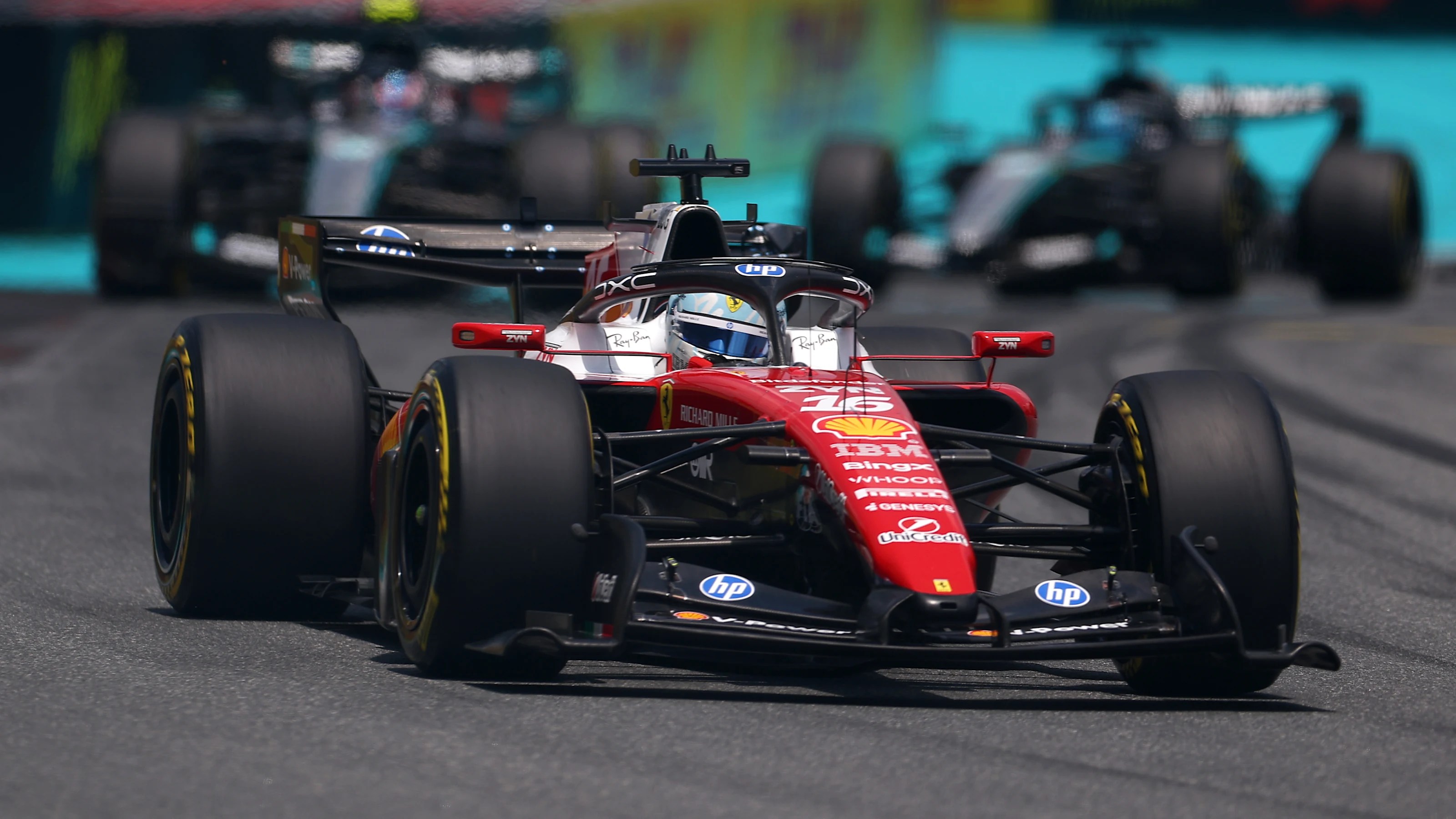 MIAMI, FLORIDA - MAY 02: Charles Leclerc of Monaco driving the (16) Scuderia Ferrari SF-26 on track
