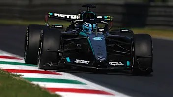 MONZA, ITALY - SEPTEMBER 04: George Russell of Great Britain driving the (63) Mercedes AMG Petronas