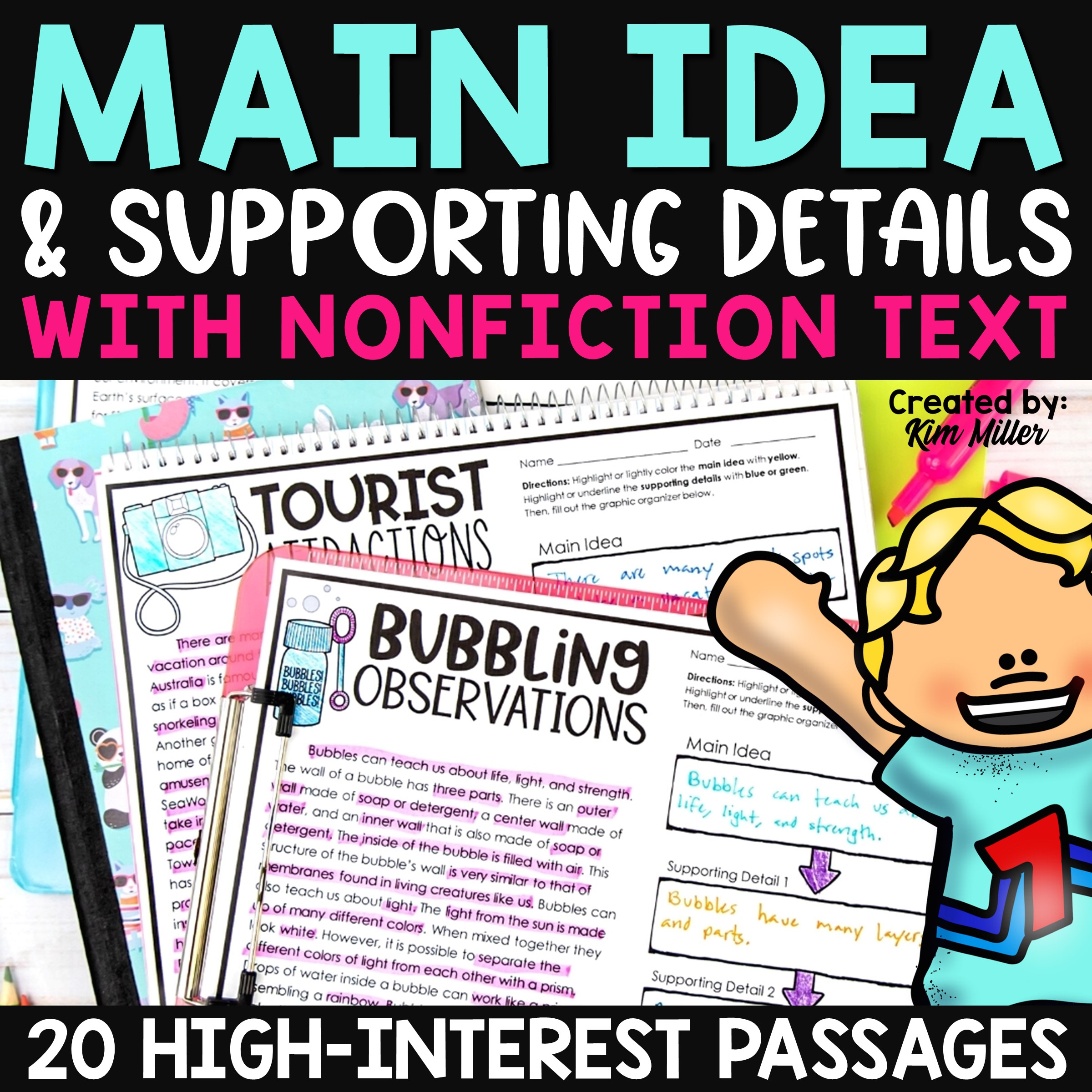 main idea supporting details activities worksheets and graphic organizers a love of teaching kim miller