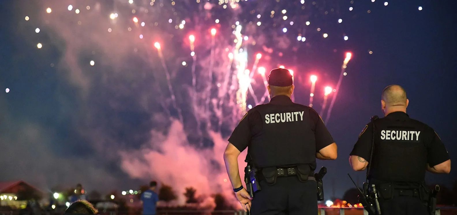 Alpha Eagle Security guard providing access control at a Seattle event venue.