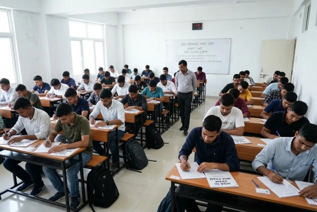 NDA examination overview explaining eligibility, written exam subjects, and the officer selection process.