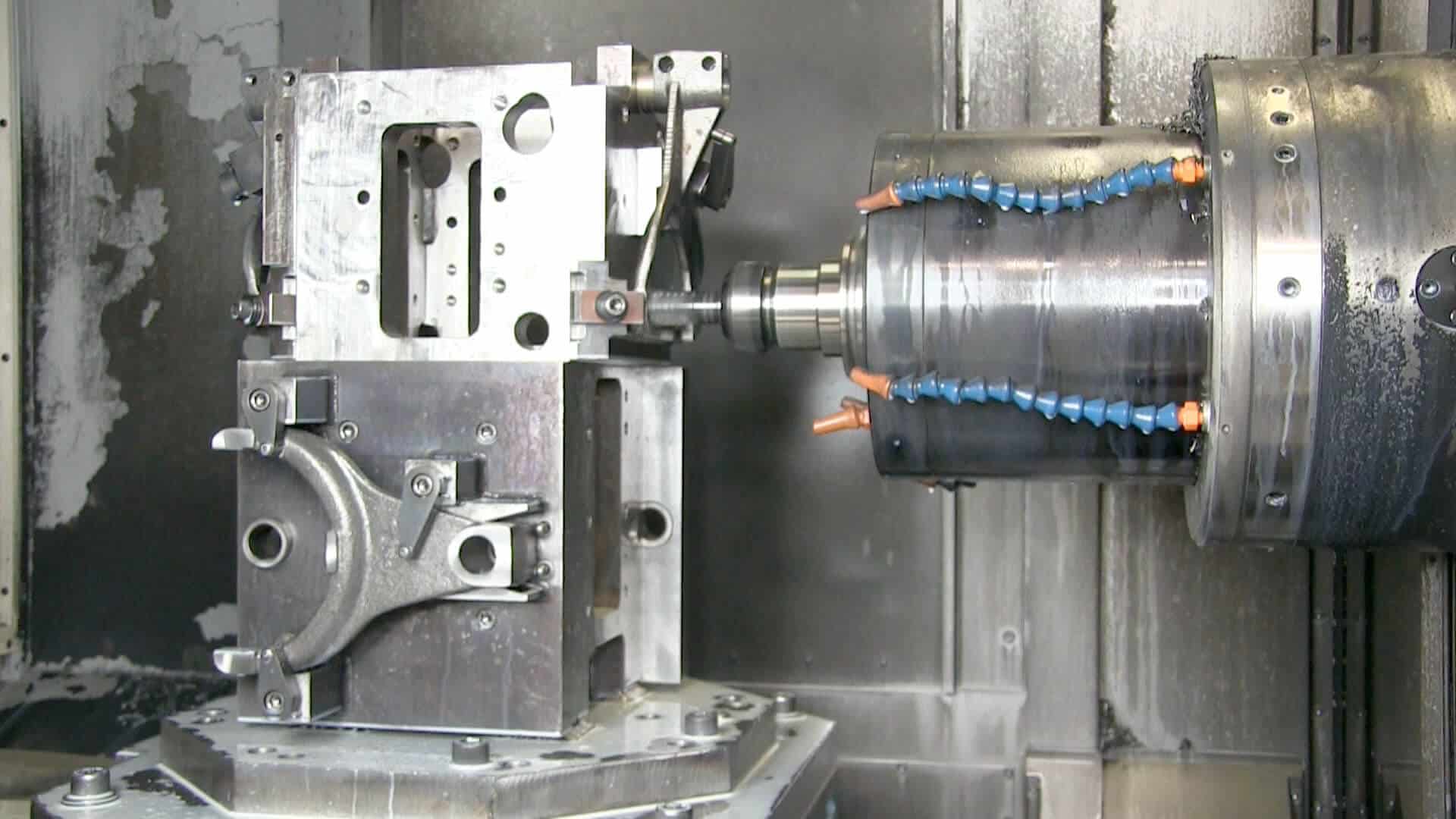 CNC Machine working on CNC Turned Parts