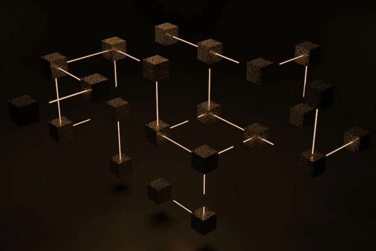 Diagram illustrating the architecture of blockchain, including blocks, nodes, and consensus mechanisms.