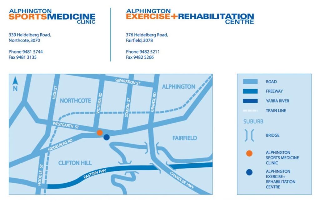 Service Relocation During Renovation Alphington Sports Medicine Map Including Details 1024x646 