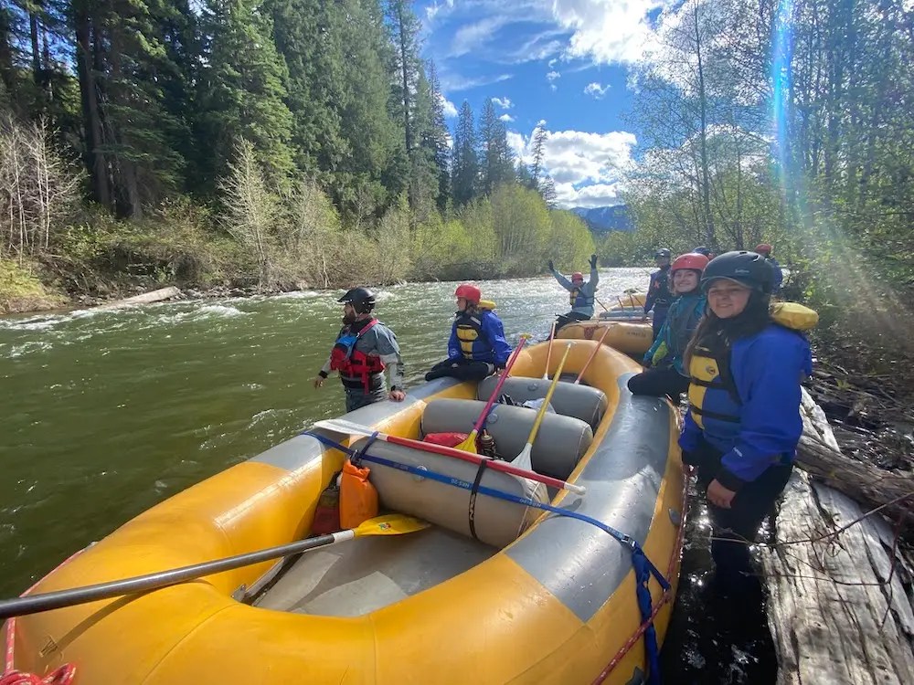 rafting on the twisp river near Winthrop, Washington