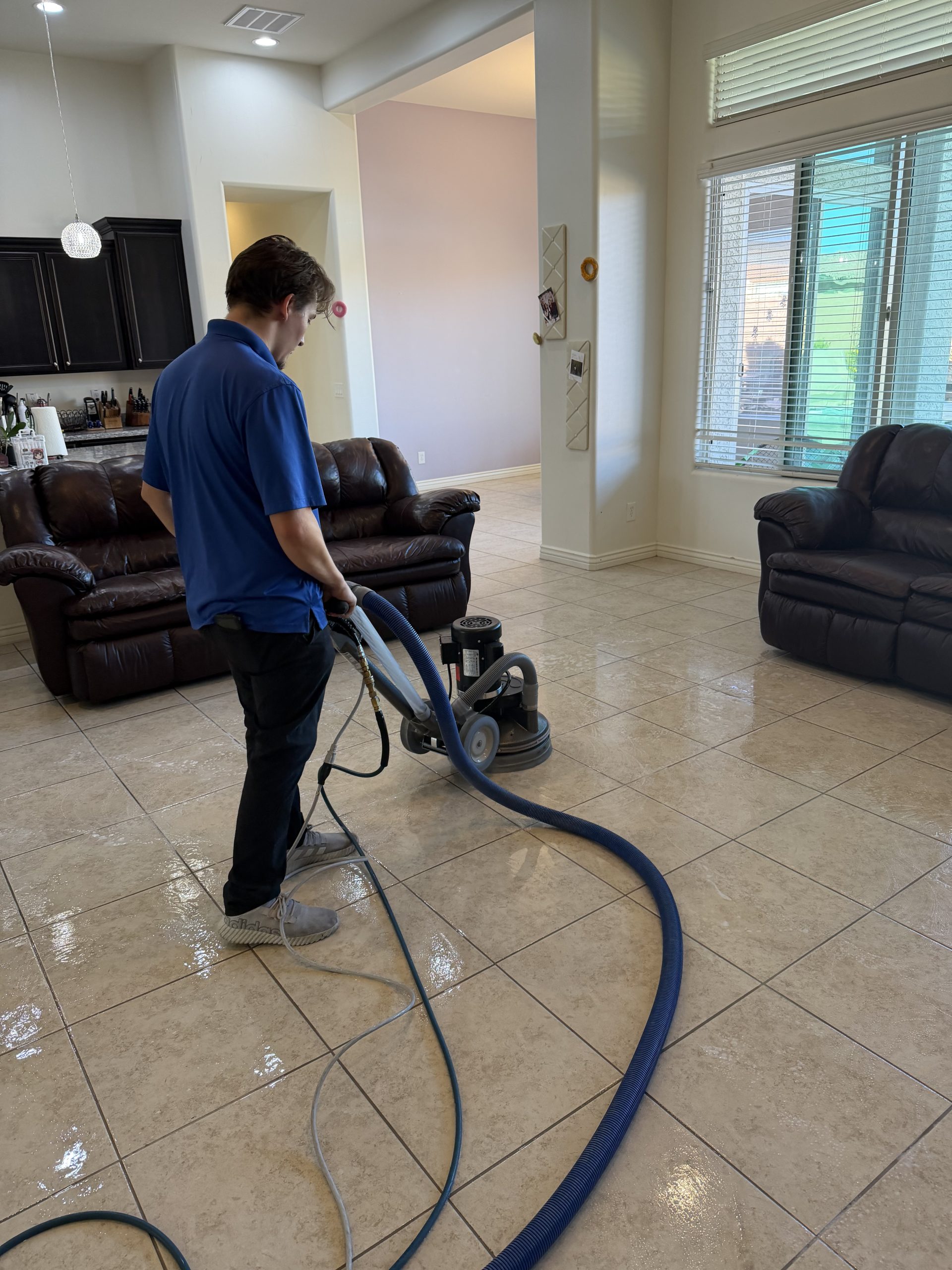 TileLux tile and grout restoration in progress on a Phoenix-area floor