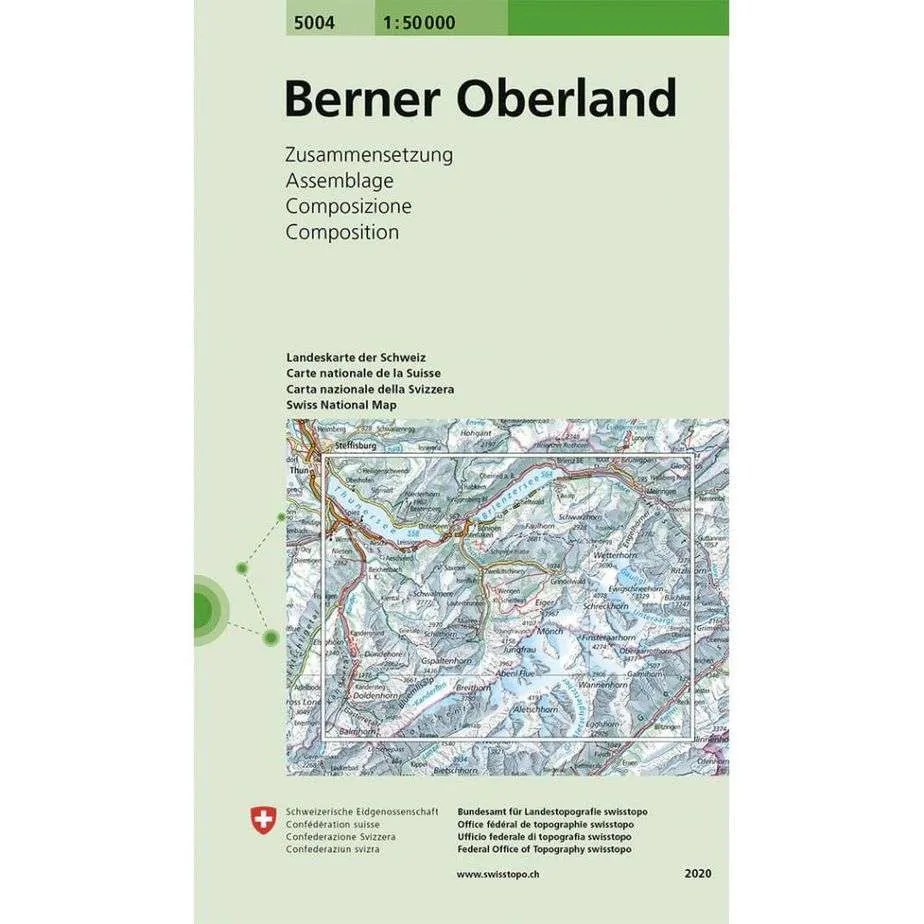Guide Books Literature Hiking Maps Alps Alpine Interface Bernese Oberland Map.