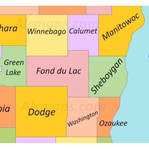 Wisconsin County Map Wisconsin County Map Vector Photo Free Trial Wisconsin County Map 2 600x600 
