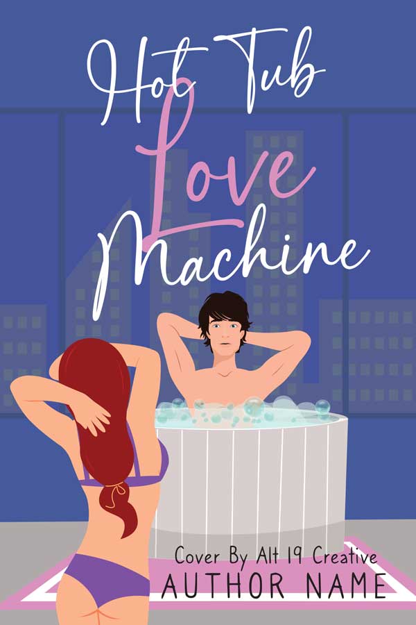 illustrated vector romance premade book cover