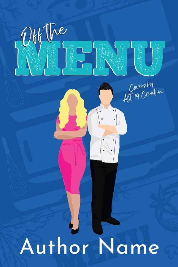vector style illustrated romance romantic comedy premade book cover