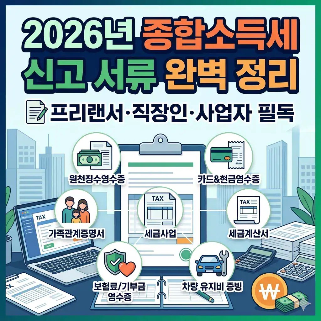 종합소득세 신고에 필요한 서류와 절차 안내, 프리랜서·직장인·사업자 필수 자료 포함.