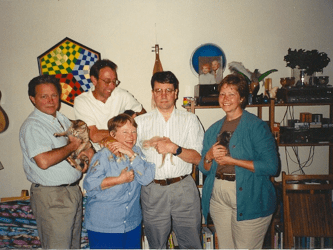 The above photo of Mom with all four siblings plus a giant litter of kitties dates, from the early naughts.