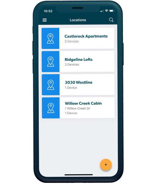 RemoteLock mobile app locations screen